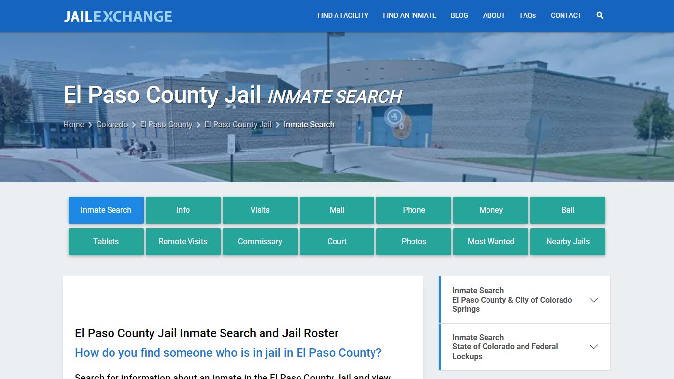 Inmate Search: Roster & Mugshots - El Paso County Jail, CO